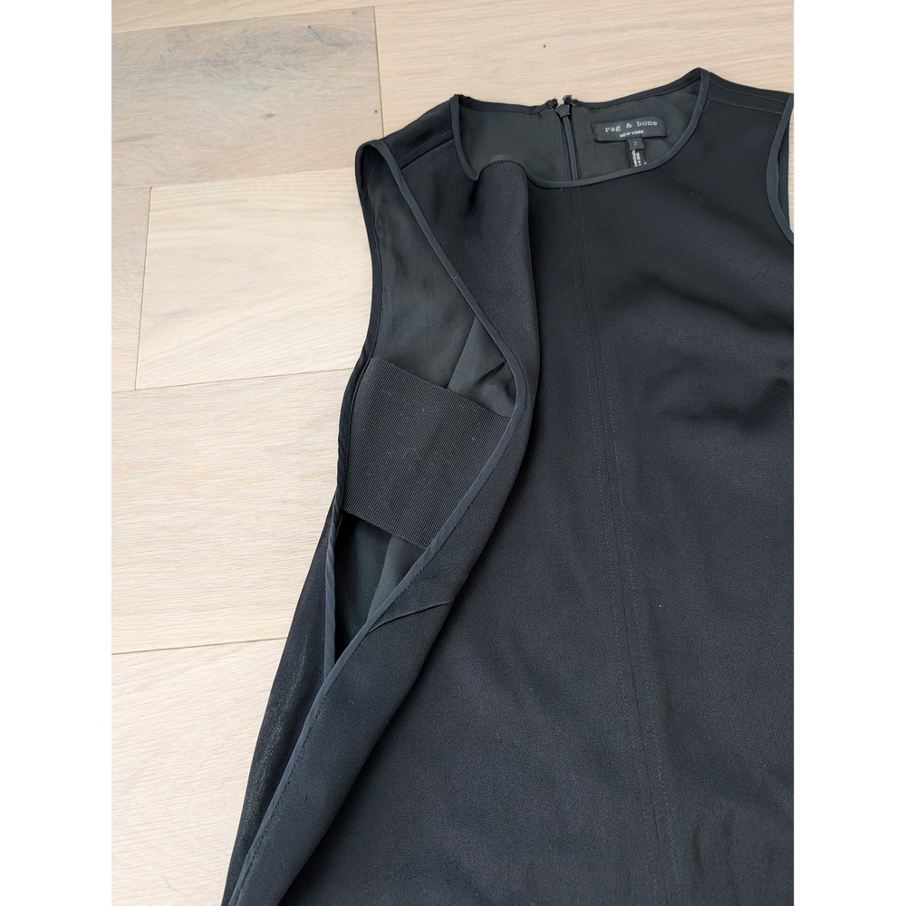 Rag & Bone Women's Silk Blend Black Sleeveless Mini Shift Dress size 2 - Picture 7 of 11